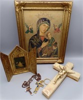 Religious Icon, Triptych Sick Call Crucifix