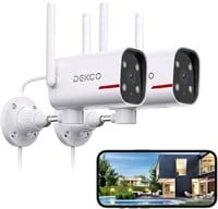 DEKCO DC4L 2Pack Outdoor Security Camera with 2K C