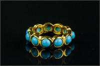 Gold Plated Sterling Silver Turquoise Ring R$250