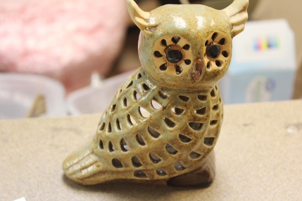 Ceramic Owl Lamp/Light