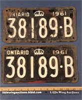 Pair of 1961 License Plates