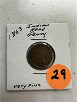 1863 Indian Head Penny Very Fine