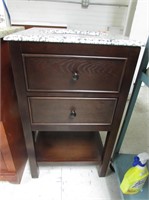 21" Brown Vanity with Multi Color Top