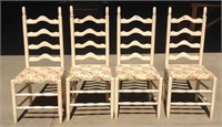 Upholstered seat ladder back chairs