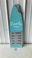 WOODEN LAUNDRY SCHEDULE WALL HANGING