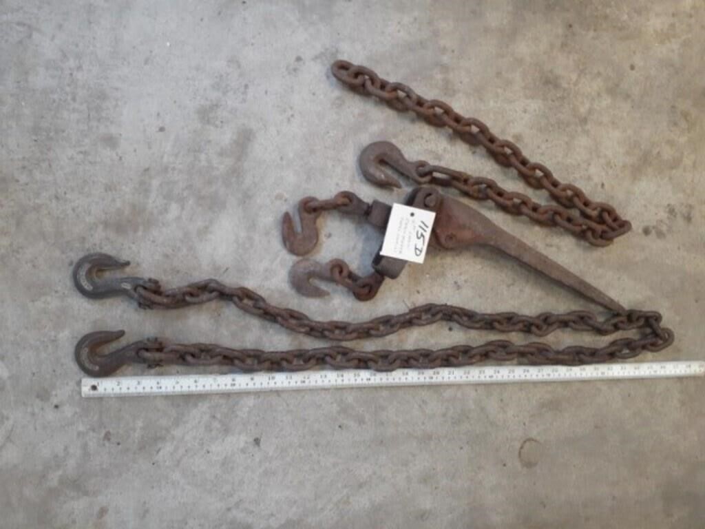 6' LONG 3/8 CHAIN W/HOOKS ON BOTH ENDS