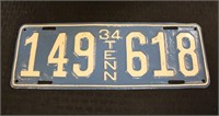 1934 TN license plate