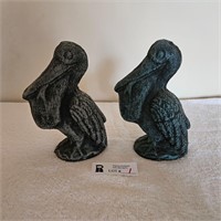 Set of two Unmarked resin Pelicans