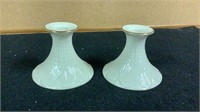 Pair of 1980s Lenox Ivory Candle Holders With