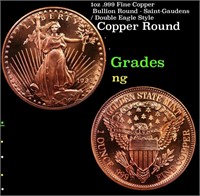 1oz .999 Fine Copper Bullion Round - Saint-Gaudens