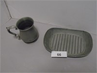 Pewter plates and mugs