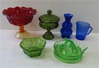 Colored Glass Tray Lot