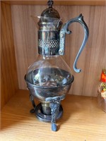 Vtg. Silver & Glass Carafe