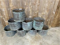 Copper Flower Pots w/Drain Holes, 11.25x9.25"