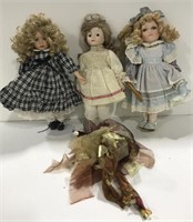Various antique dolls