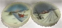 Fenton hand painted plates by g schlicher