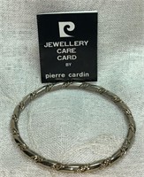 1980's Pierre Cardin Bangle Bracelet, Gold Tone
