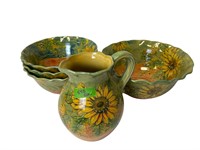 Ceramic Hand Painted Sunflower Dinnerware