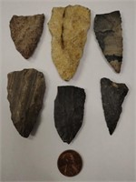 (6) Native American Arrowheads