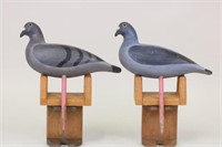 Torry Ward Pair of Pigeon Decoys, Manitoba,