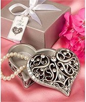 (5) Exquisite Heart Shaped Curio Trinket Box