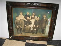 Antique wood framed print. Measures 22" x 29.5".