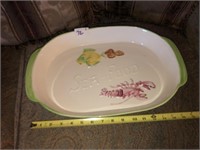 (2) Large Serving Trays (Turkey & Seafood)