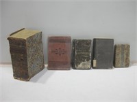 Five 1800's Antique German Books Pictured