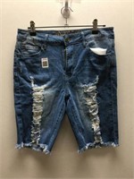 VIP JEANS WOMENS RIPPED DENIM SHORTS SIZE 7/8