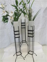 3 Flower Vases on Stands