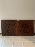 VINTAGE HAND CARVED WOOD ART LOT