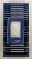 (25) PAMP SUISSE 1oz. SILVER BARS