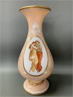 Large Victorian French Opaline Glass Vase