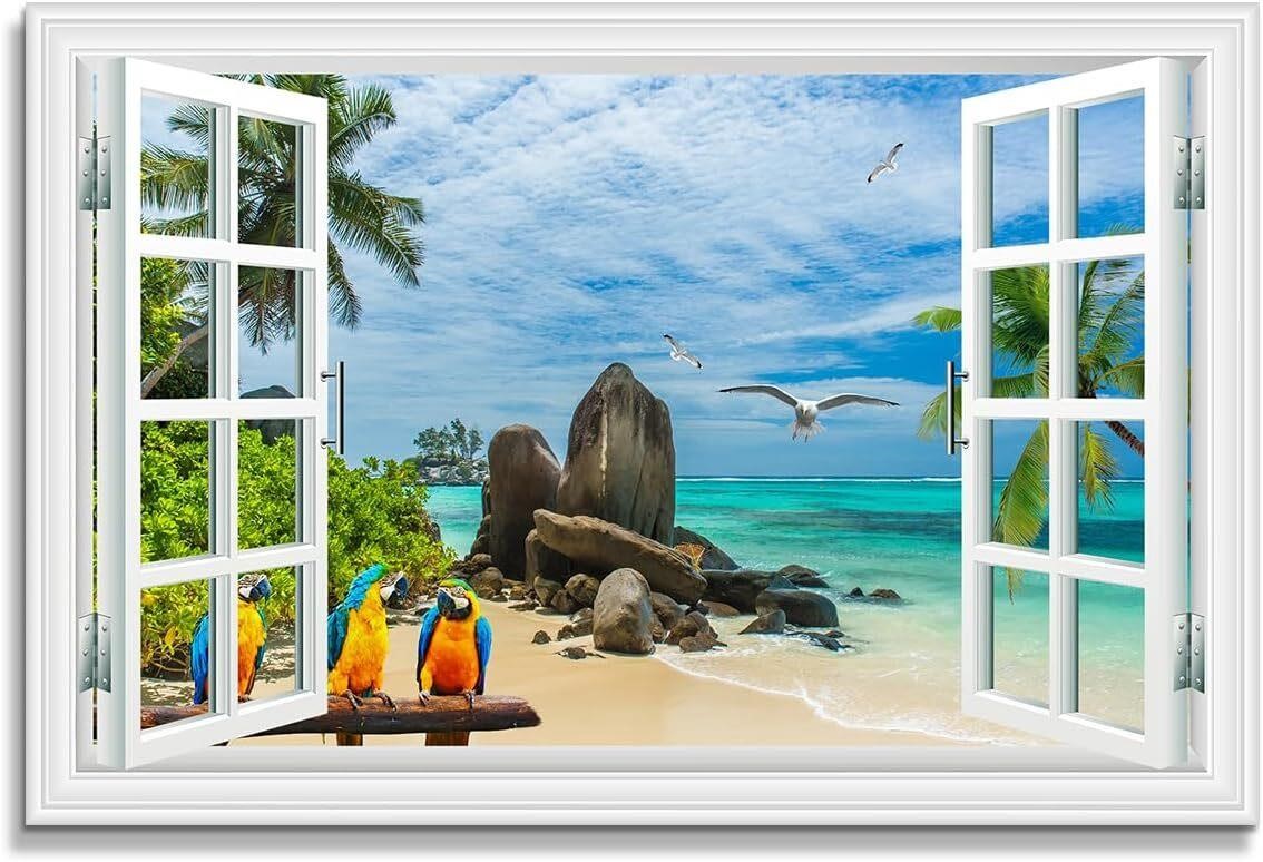 Beach Scene Wall Art - Window Picture Frame