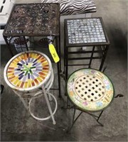 4-PC METAL PLANT STANDS