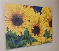 Glass Sunflower Art 11x14