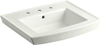 Pedestal Bathroom Sink Basin, Dune