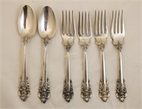 6 Wallace Grande Baroque Servers 2-Spoons 6-Forks