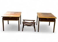 Lane Mid Cent. Modern Tables, Barrel Stand