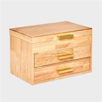 $40  Three Drawer Wood Organizer Jewelry Box