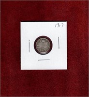 CANADA 1917 SILVER 5 CENT COIN