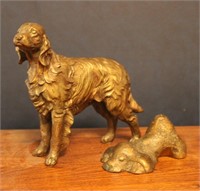 Brass Dog Paperweight & Figure