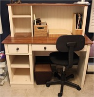 White Painted Home Office Desk w/ Chair