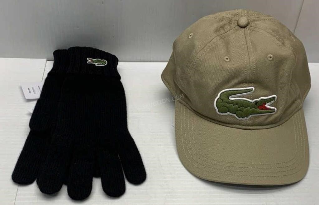 Lot of 2 Lacoste Hat/Gloves - NWT $145