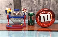 M&M candy dispenser & candy bowl