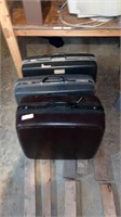 Three suitcases with lock (samsonite and royal