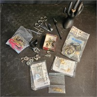 Assorted jewelry & manicure tools