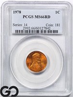 1978 Lincoln Memorial Cent, PCGS MS66 RD