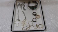 Jewelry Lot-Plated Silver Bracelet, Ring and More