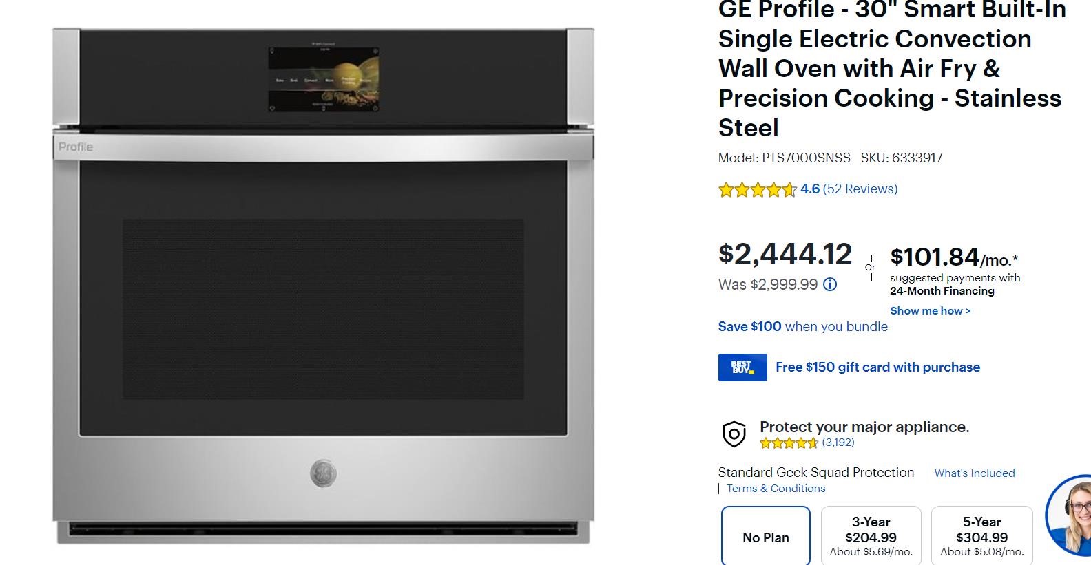 GE Profile - 30" Smart Built-In Single Wall Oven